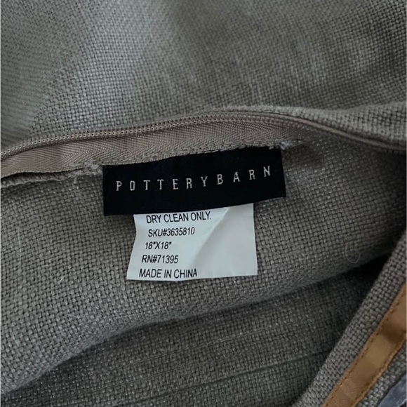 Pottery Barn Burgundy and Gray Striped Throw Pillow Covers (2) - Picture 5 of 5